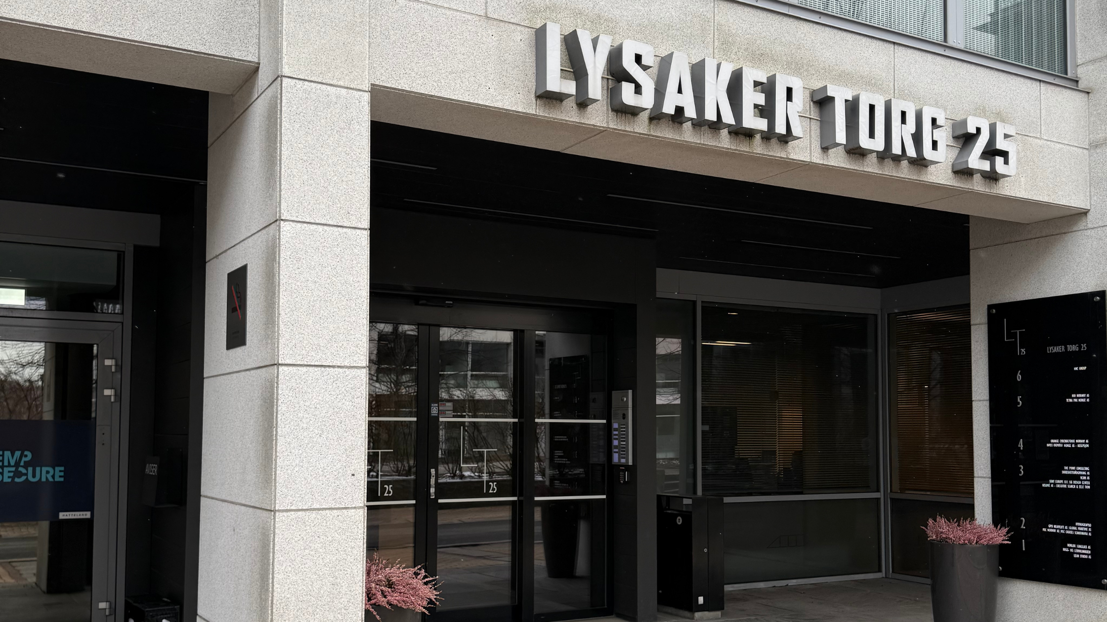 Inngangspartiet på Telaris sine nye kontorer i Oslo